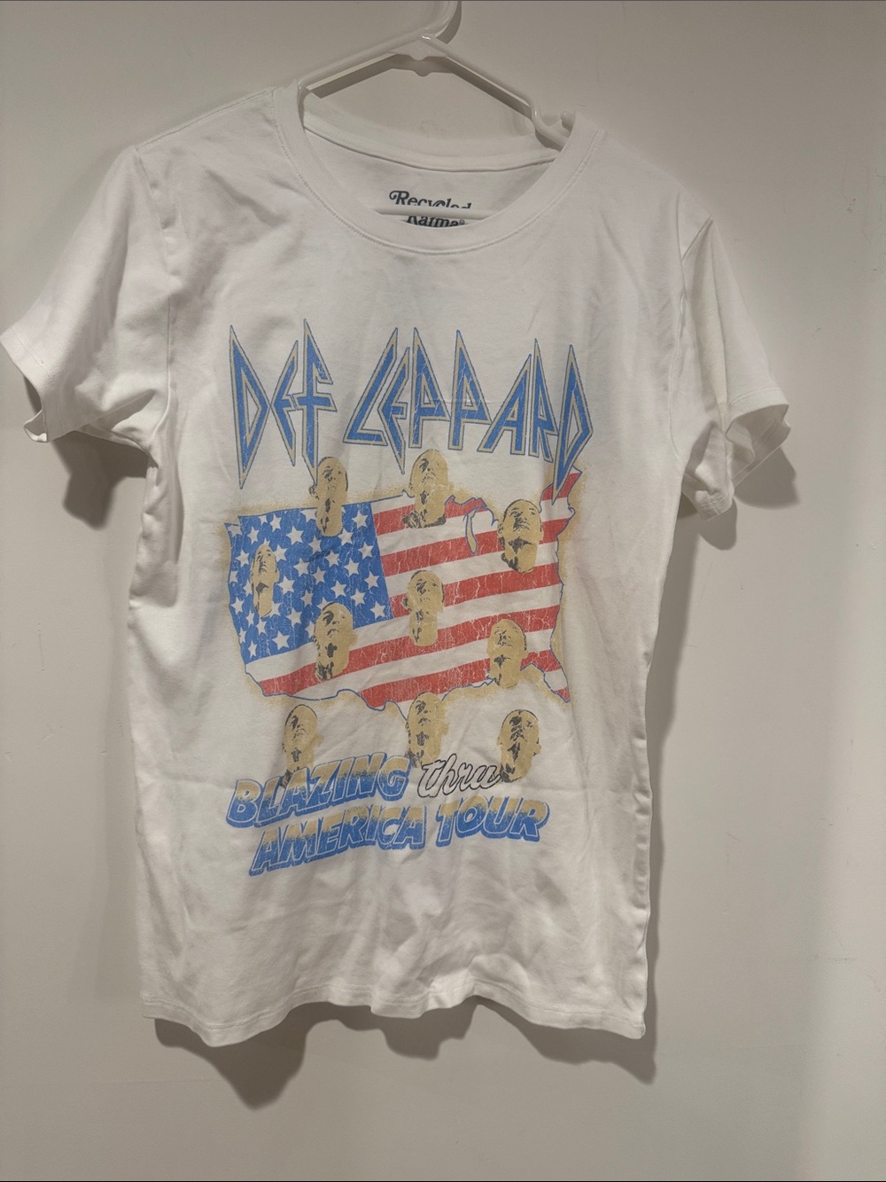 Recycled Karma White Def Leppard Graphic Short Sleeve Tee